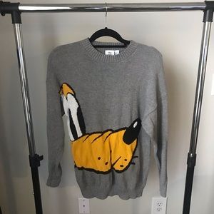 Grey Knit Sweater w/ Pluto F21